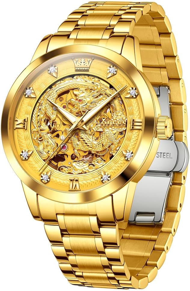 Ladies Luxury Gold Silver Stainless Steel Quartz Watch Waterproof Date