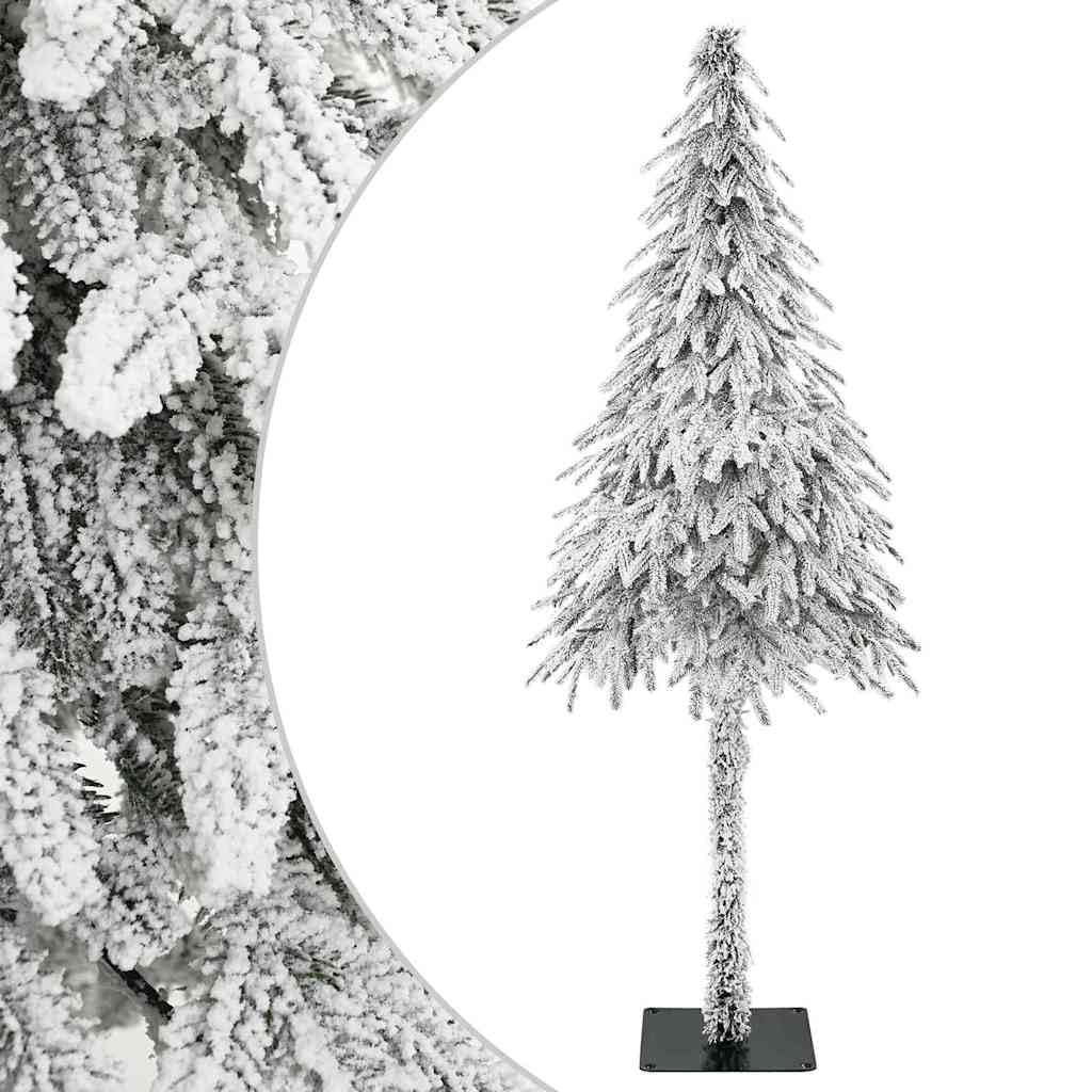 Künstlicher Weihnachtsbaum Weiß 210 cm aus Polyethylen und Metall, naturgetreuer Christbaum mit dekorativen Intarsien, für Innen und Außen, Festliche Weihnachtsdeko
