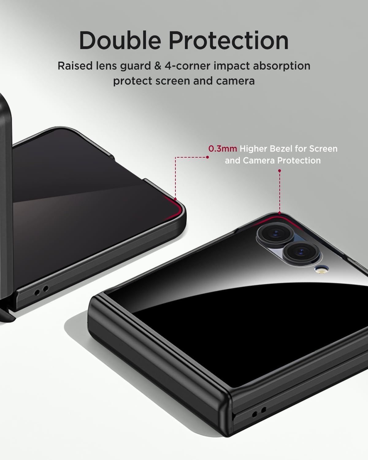 Miimall for Samsung Galaxy Z Flip 7 Case with Privacy Screen Protector & Hinge Protection,360 Full Body Hard Military Shockproof Rugged Spine Cover,Anti Spy Protective Case for Galaxy Z Flip 7,Black