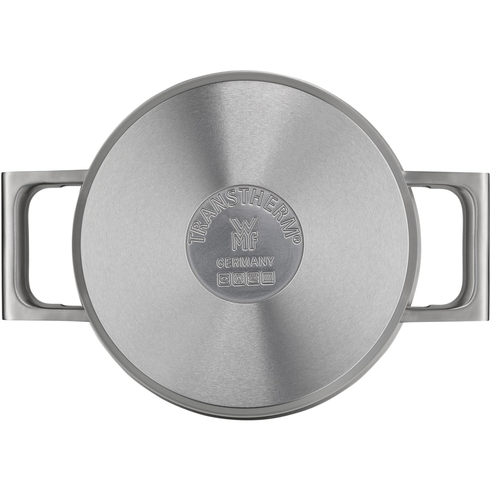 WMF Ultimate Cool - Pentola piccola 20 cm, coperchio in acciaio inox, a induzione, 2,5 l, in acciaio inox Cromargan opaco, manici che riducono il calore, pentola a induzione con scala interna,