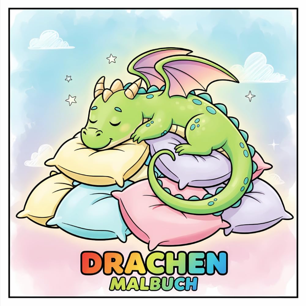 Drachen Malbuch für Kinder: Einzigartige und fröhliche Illustrationen für kreative Freizeitstunden bei Kindern und jungen Künstlern