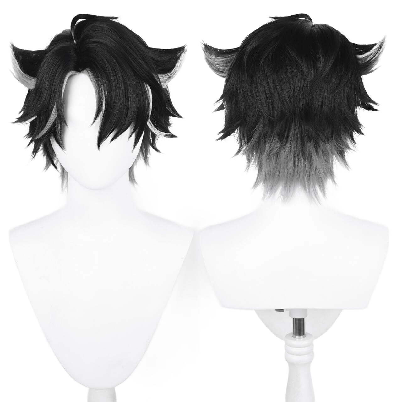 Anime Cosplay Wig, Genshin Impact Wig, with two Wig Caps, for Halloween, Party & etc. (Wriothesley Cosplay)