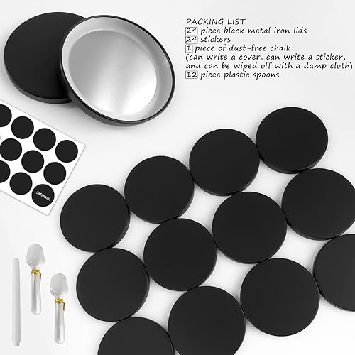 Miniatura 2 de Oui - Tapas para tarros de yogur de metal personalizadas, paquete de 24 tapas Oui con tapa negra con junta para contenedor de yogur Yoplait