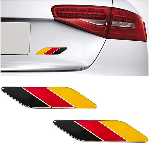 2 emblemas de bandera tricolor 3D, emblema de aluminio para guardabarros delanteros de automóvil, calcomanías para automóviles y calcomanías de