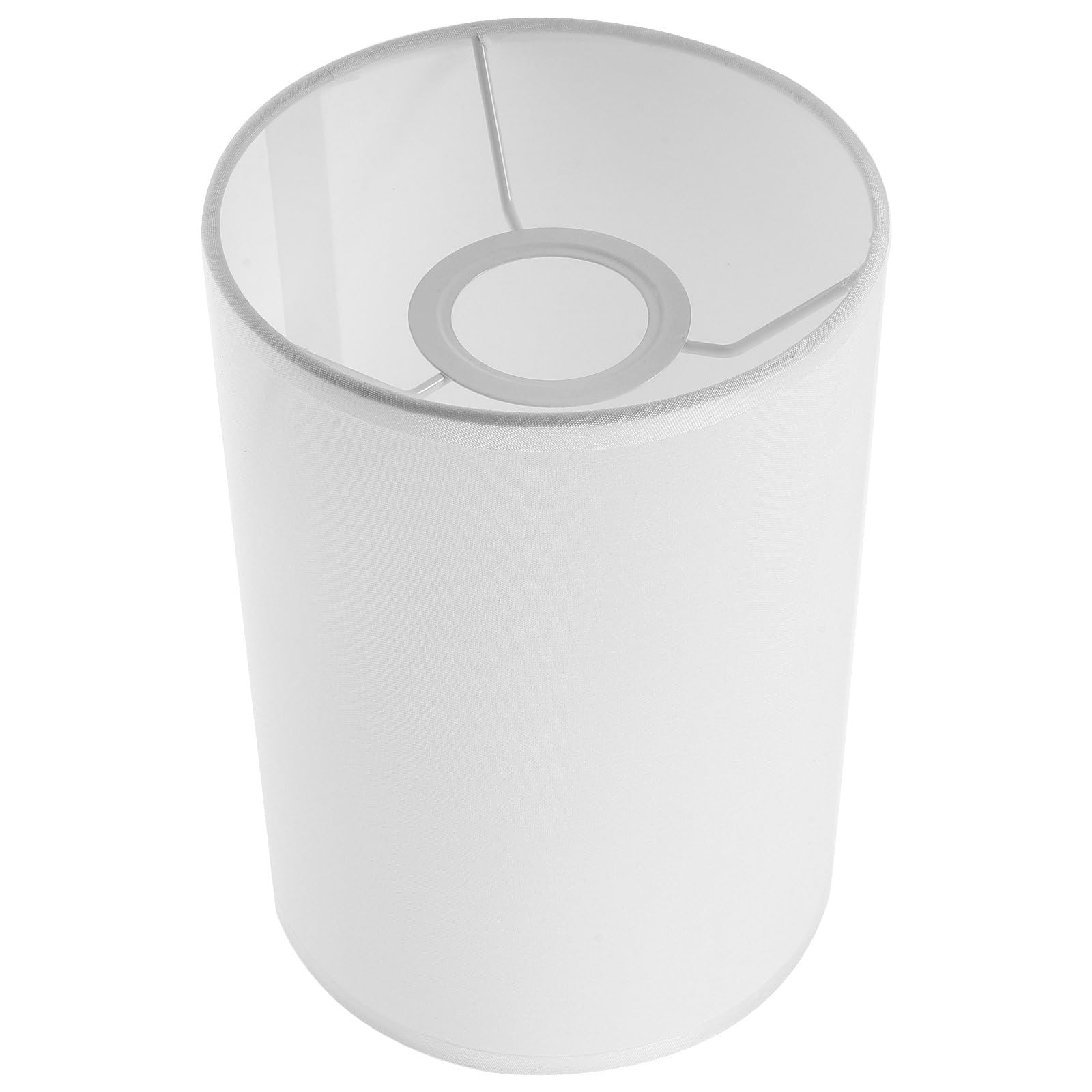 8 inch Drum Lamp Shade - White Linen 8×5.5 inch Modern Round Lampshade Replacement for E27 Table Floor Bedside Lamp, Spider Fitter