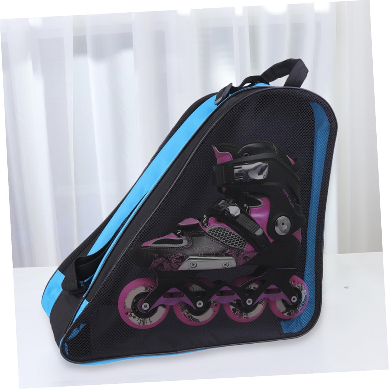 Totority 2Pcs Wear-resist Roller Skates Pouch for Skating Shoe Bag with Stylish Blue and Pink Colors Easy to Clean and Carry for Roller and Inline Skates