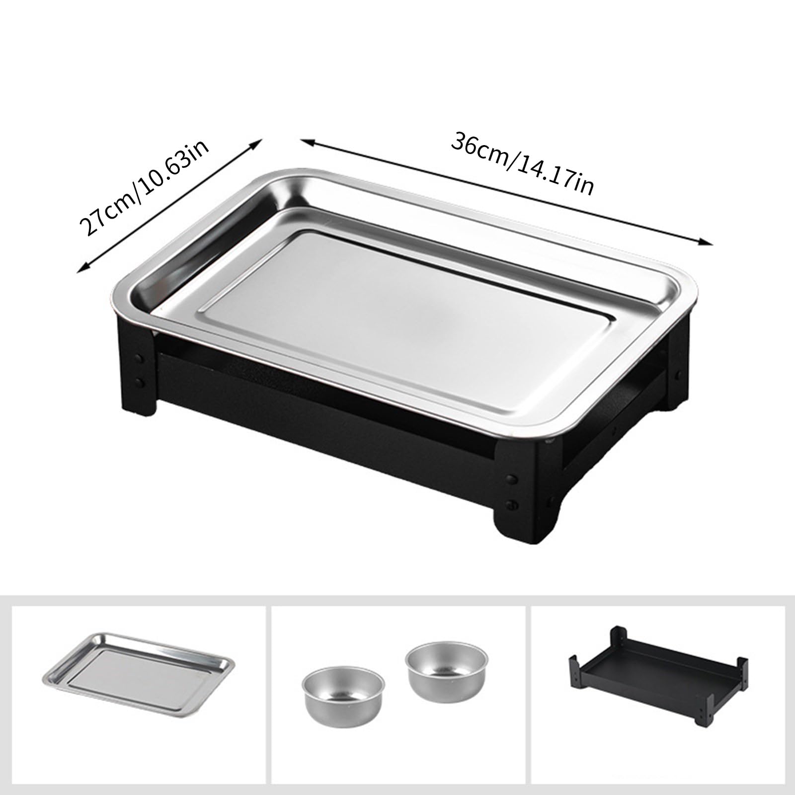 Mehrzweck-Grill-Lebensmitteltemperatur-Halter, spülmaschinenfest, Stahl-Warmhalteplatte für verschiedene Wärmequellen, Familiengrills, Partywärmer