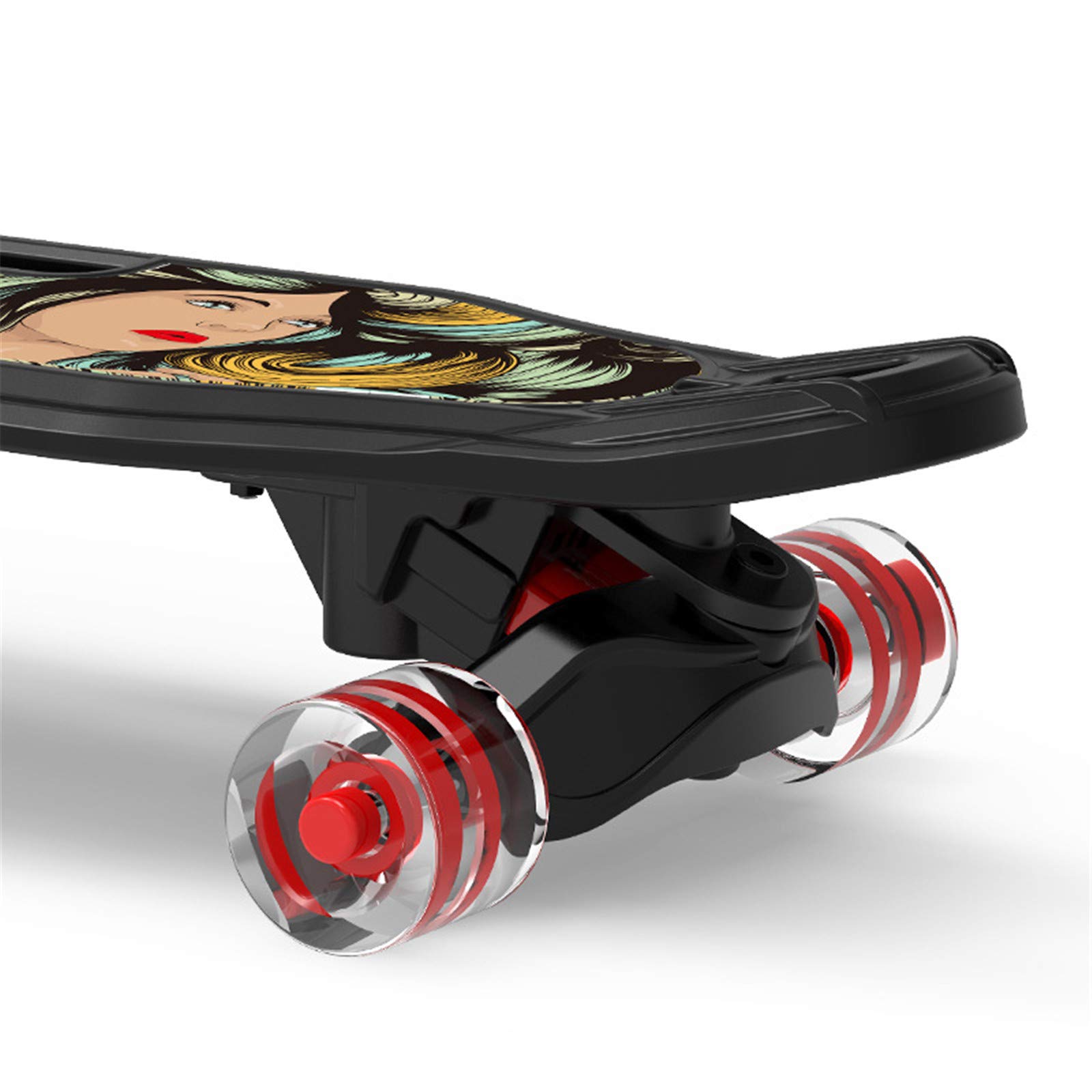 Black Cruiser Skateboard, Planche À roulettes Complète 65 * 24Cm avec Poignée Et LED Light Up Wheels Skate Board pour Débutants Jeunes Enfants Adolescents Garçons Filles Cadeau