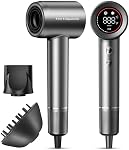 Sèche-Cheveux Ionique Haute Vitesse Cosy Companions, Moteur Sans Balai 150000 RPM pour Séchage Rapide en 2-5 Min, Sèche-Cheveux Léger Réduit les Frisottis & Dommages de Chaleur, avec Diffuseur & Embout, Argenté