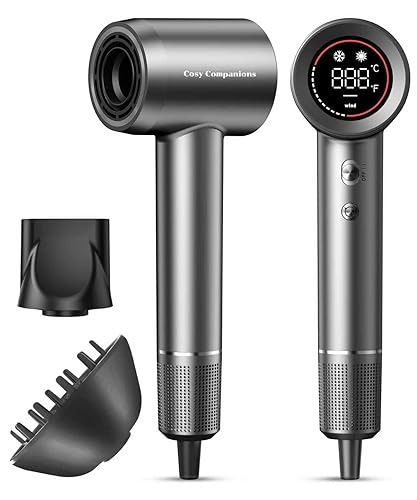 Cosy Companions Secador de pelo - Secador de pelo iónico negativo con motor sin escobillas de alta velocidad de 150000 RPM para secado rápido, bajo