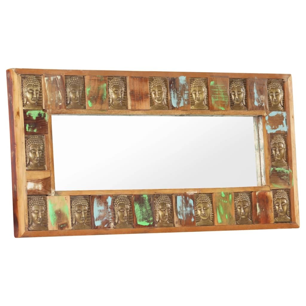 Miroir mural Bouddha bois massif 110x50 miroir complet de chambre