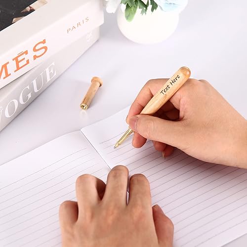 Vista 4 de Bolígrafo de bate de béisbol de madera con nombre grabado, bolígrafos personalizados (personalizado)