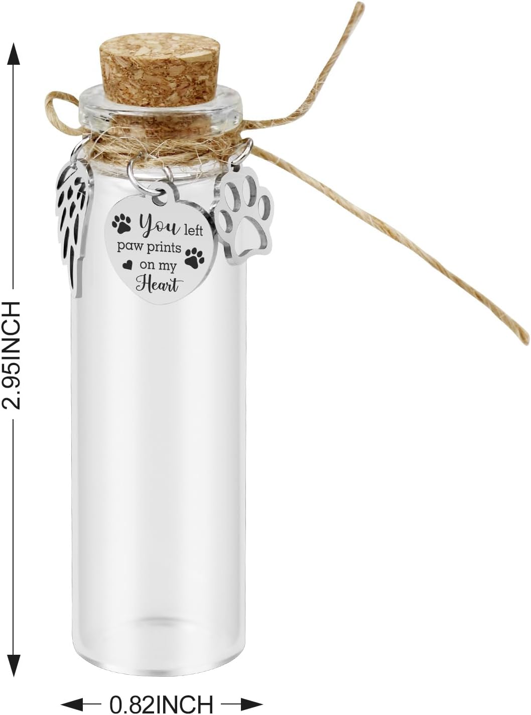 Pet Hair Memorial Glass Bottle,Vial for Ashes Or Hair Dog Or Cat Keepsake Pet Loss Memory Sympathy Gift (1pcs Glass Bottle) image 3