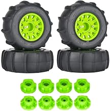 4Pcs 116mm 1/8 1/10 Short Course Sand Tires with 12mm 14mm 17mm Wheel Hex Compatible with Vkar SCTX10 RC VehiclesGreen