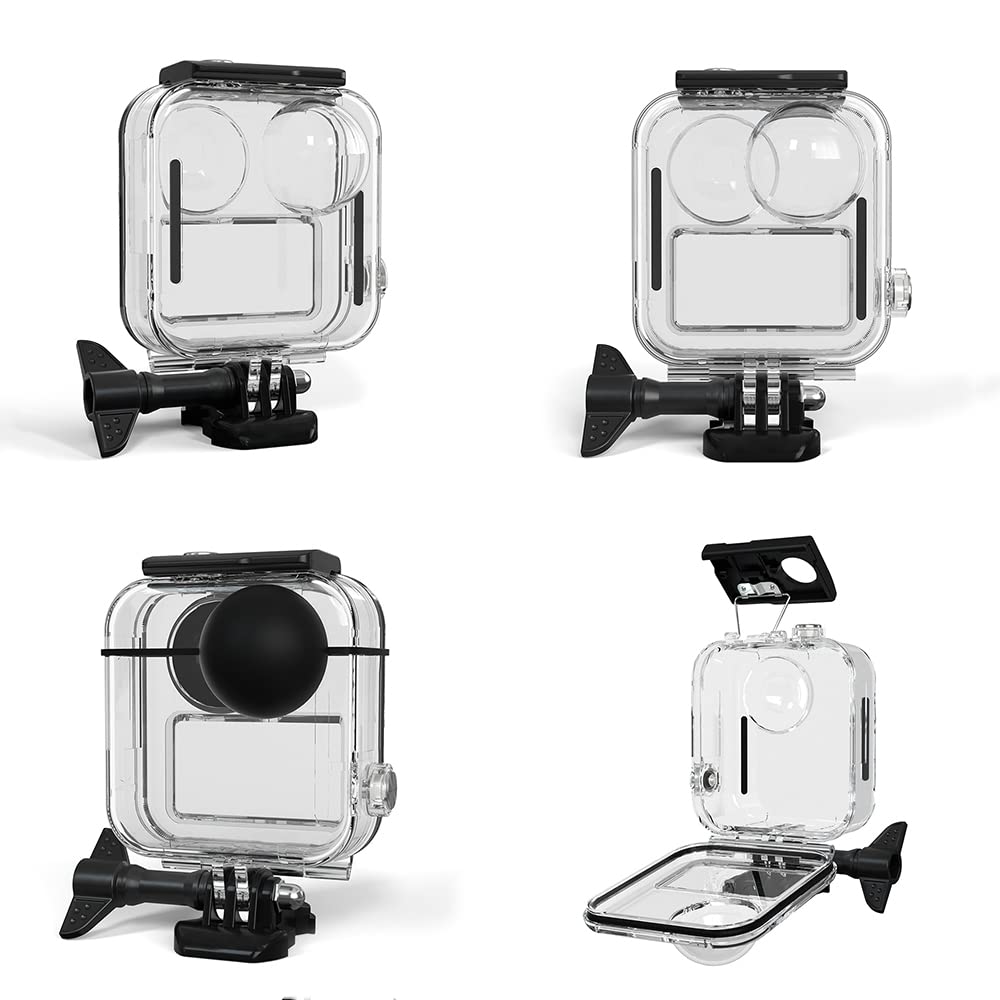 Caja de Carcasa Impermeable para Gopro MAX Acción Cámara, Carcasa Protectora de Buceo bajo el Agua 30M con Soporte Accesorios