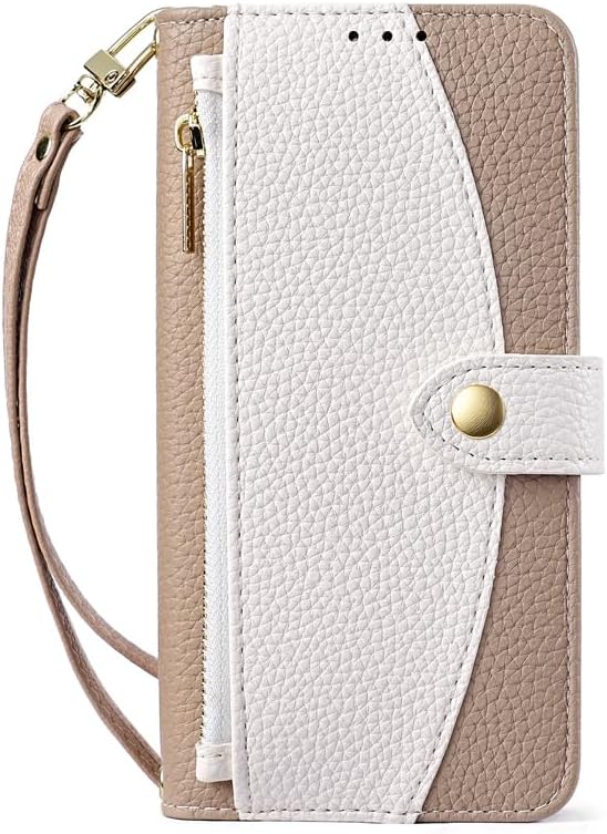 Leather Crossbody Wallet case For Samsung Galaxy S26 Ultra Brown | PU pebbled pattern, TPU, hardware zipper, with long and short lanyards, can hold cards, coins, lipstick and other small items