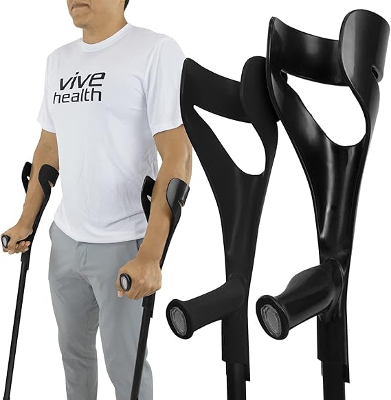 Vive Forearm Crutches (Pair) Lightweight, Adjustable Forearm Crutches For Adults