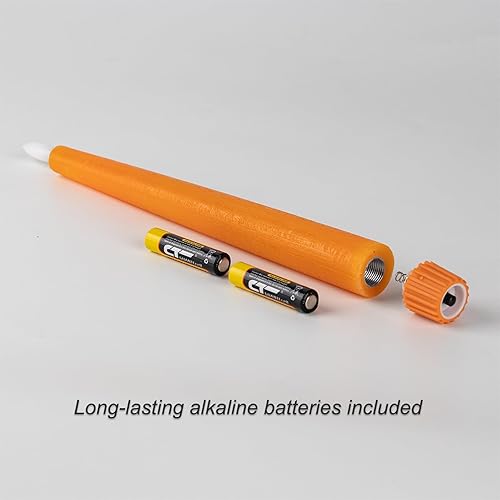 Miniatura 6 de Fanna Velas cónicas sin llama de cera real naranja de 9.6 pulgadas con temporizador, velas LED que funcionan con pilas para Halloween, cosecha y