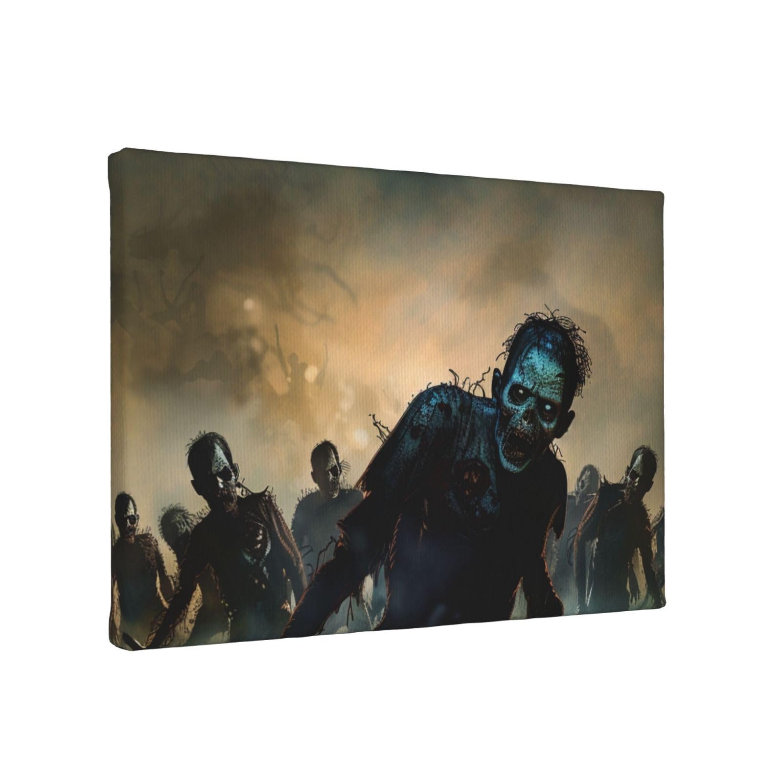 YKLJG Many Zombie Printed Wall Art Canvas Painting 30x20 CM Wooden Framed Picture Painting Artwork Prints for Bedroom Kitchen Home Office Decor