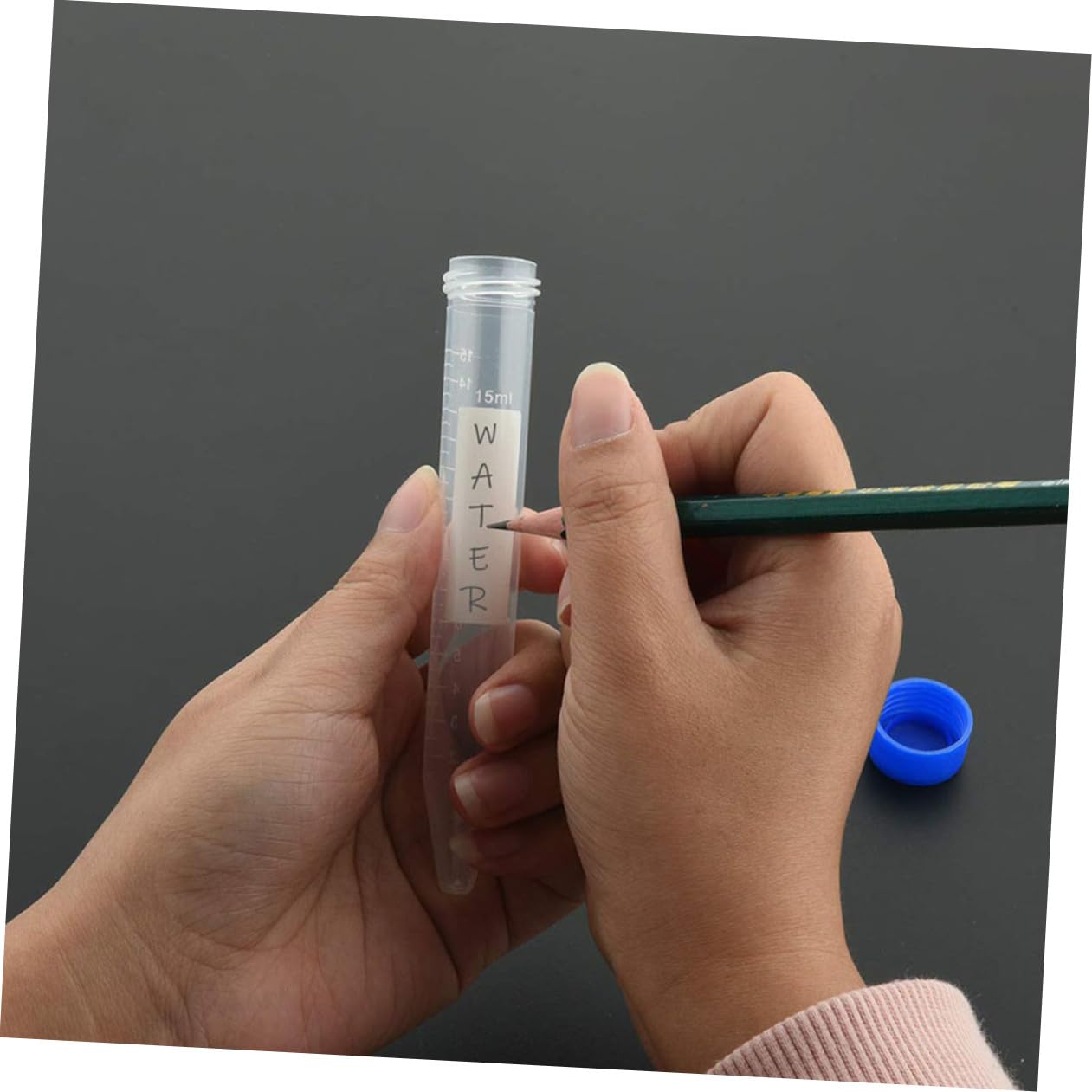 MAGICLULU 81piezas Tubos de Centrífuga Probetas de Plástico con Tapa para Experimentos de Laboratorio Químico Gradilla para Tubos de Ensayo