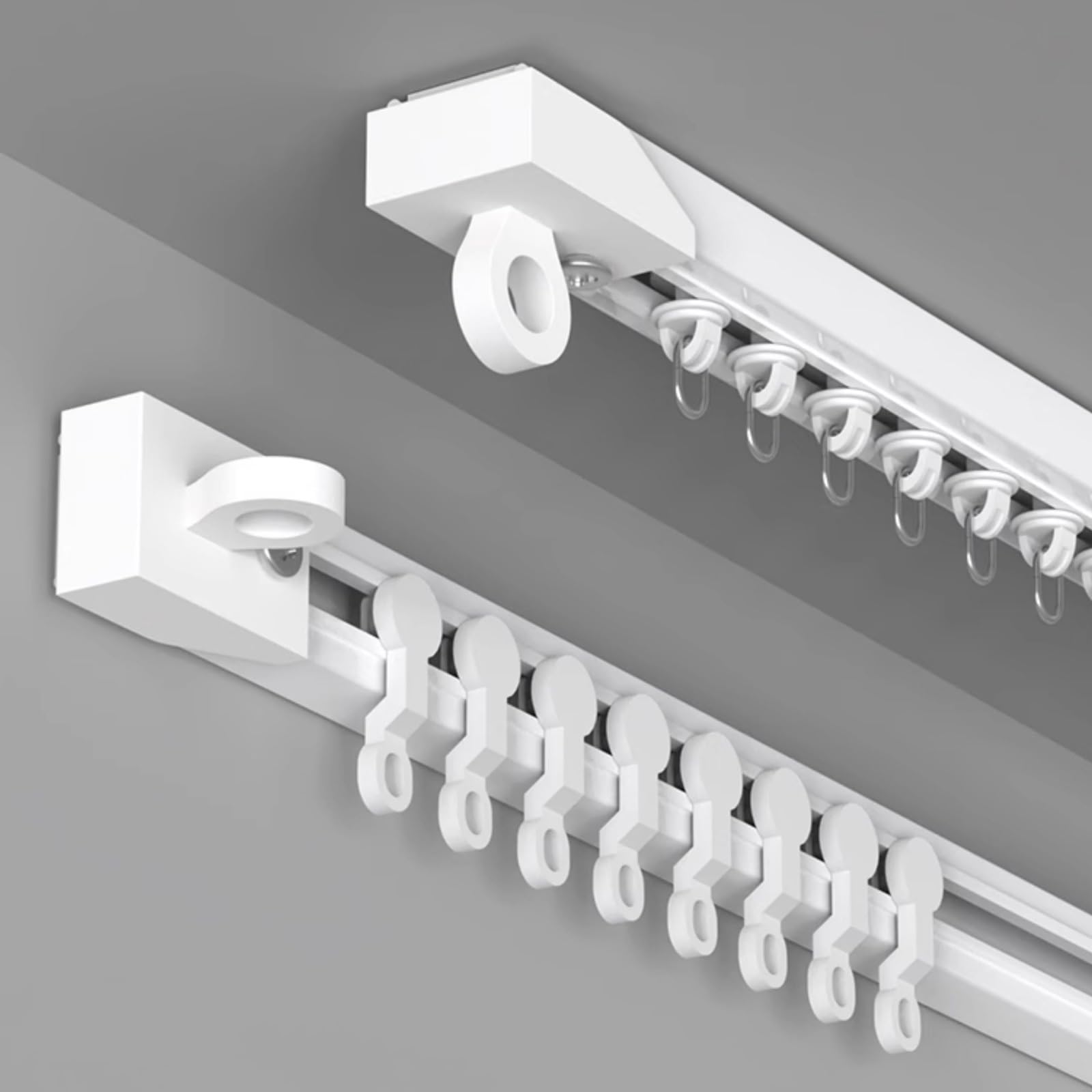 Rail de Rideau adhésif sans perçage, Fixation au Plafond, 40 x 60 cm, séparateur de pièce pour Douche ou fenêtre, 4 x 100 cm (Hauteur maximale : 4 m), Installation Facile, Solution de décora