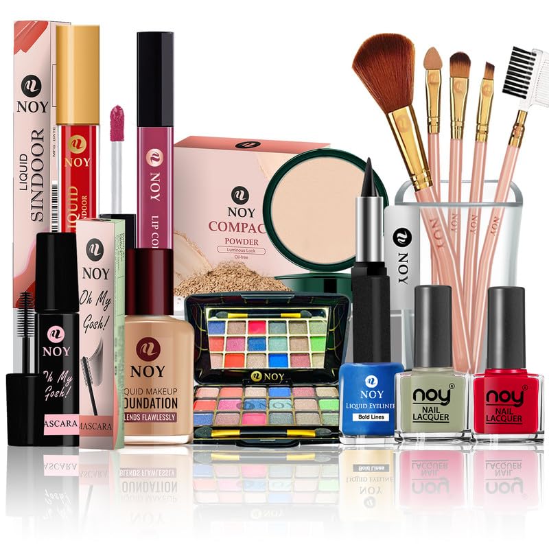 NOY Combo Pack Makeup Kit Ethereal Beauty Smudgeproof & Non Transfer NO#943 (All In One Makeup 15Pcs)