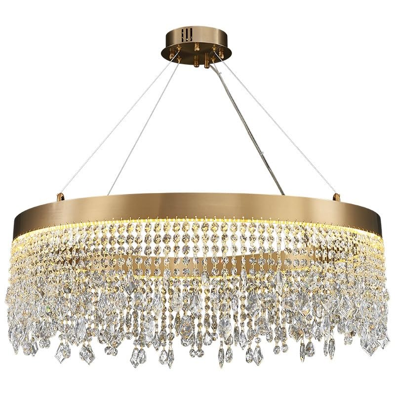 Lustre suspension moderne éclairage intérieur en cristal style européen nordique