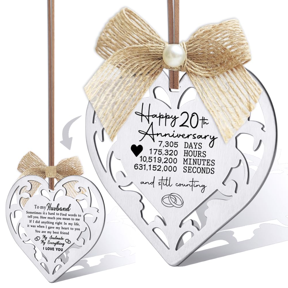to My Husband Gifts, 20th Wedding for Husband, 20th Anniversary Valentines  Gifts for Husband, 20th Anniversary Romantic Gift for him, Fun Ornament
