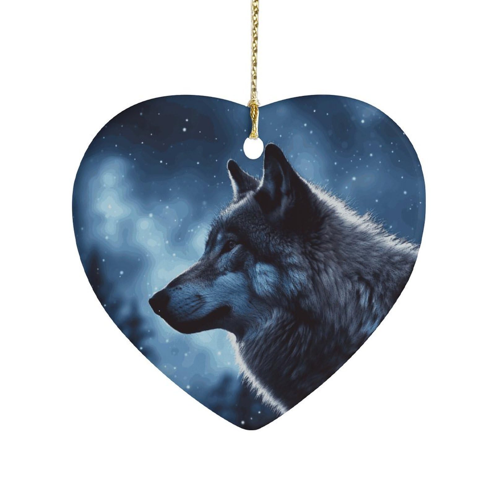 Fekiloot Style Lonely Wolf Ceramic Ornament Home Decor Keepsake