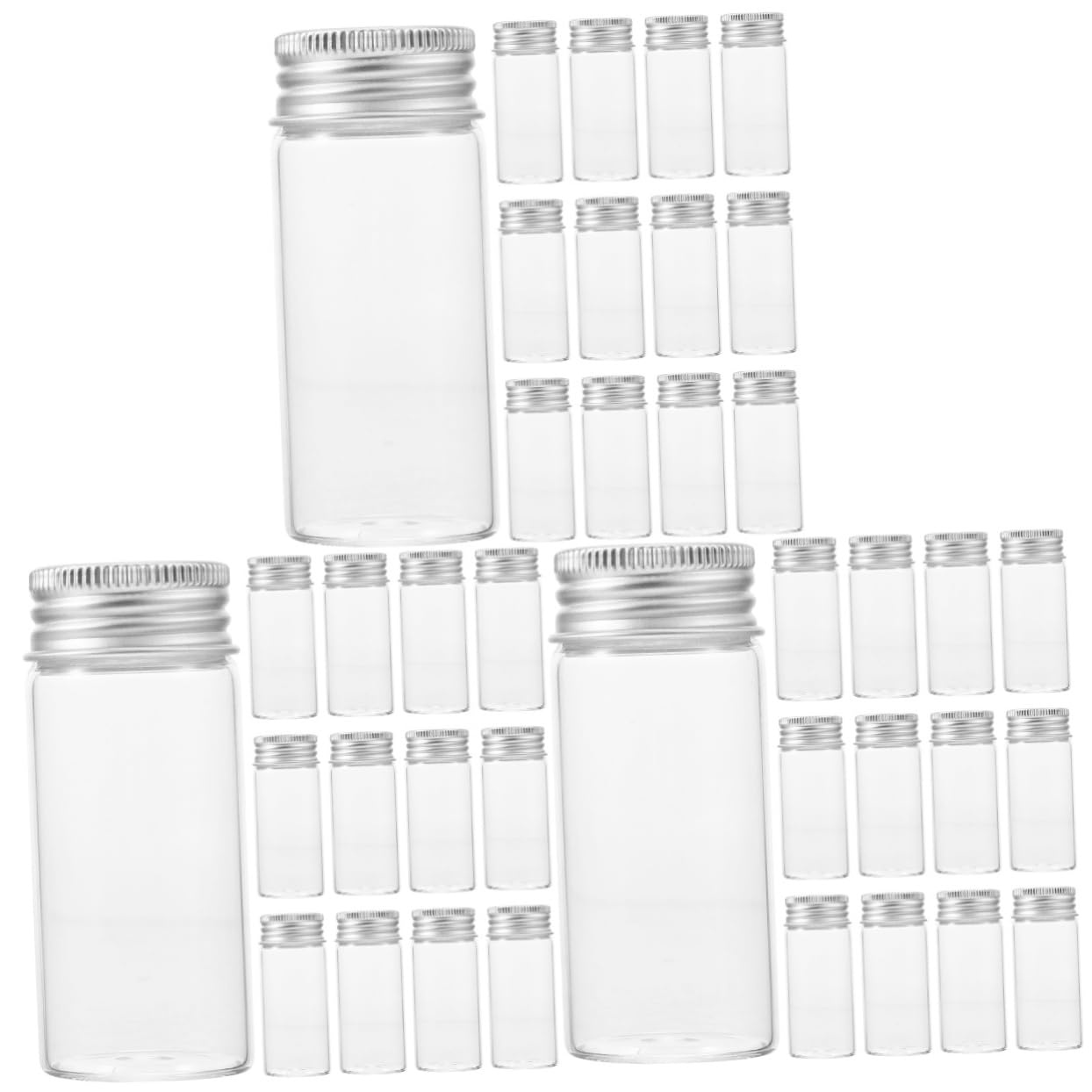 72piezas Tubos De Ensayo De Vidrio Transparente De Tapas Para Almacenamiento y Experimentos Científicos Para Laboratorios y Uso Educativo