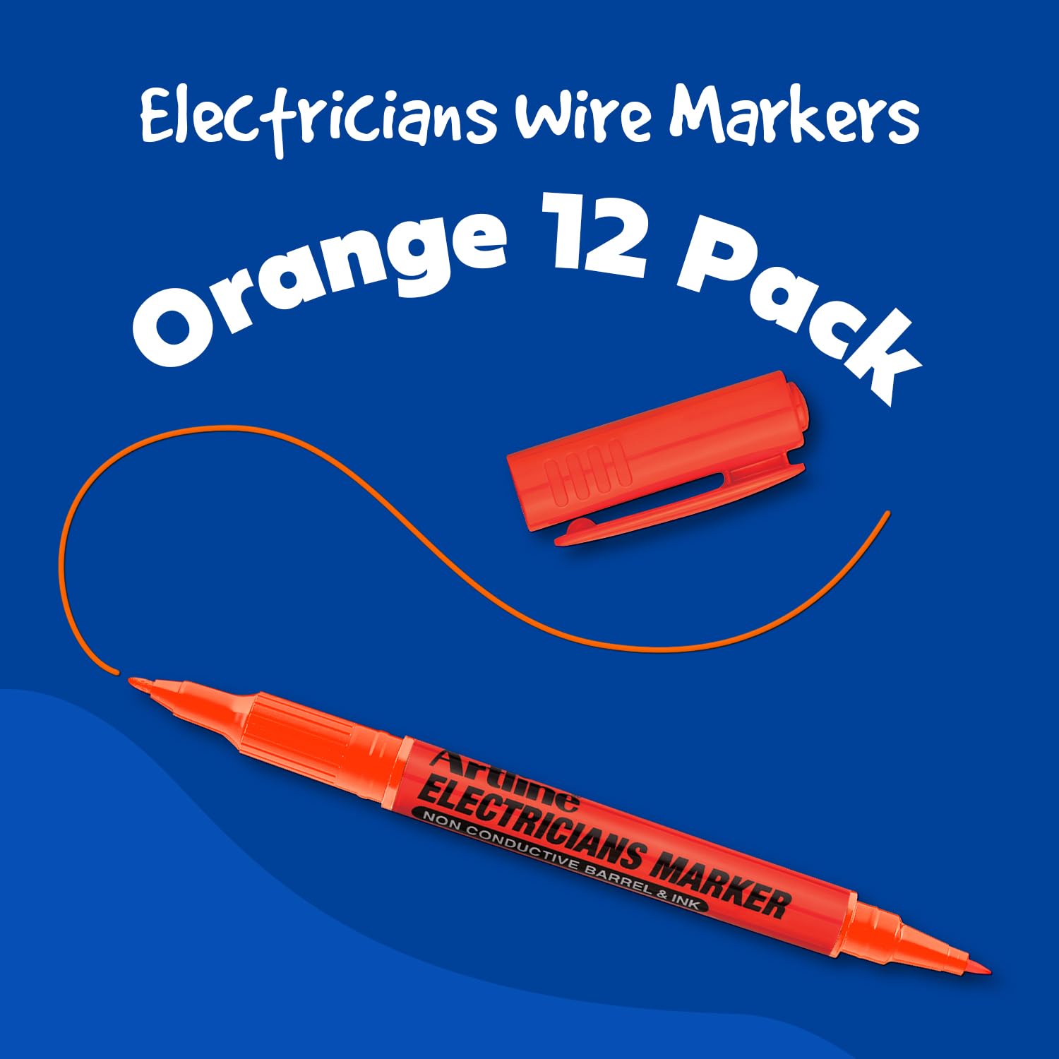 Artline Electricians Markers, Orange, 1 count (Pack of 12) - Image 2