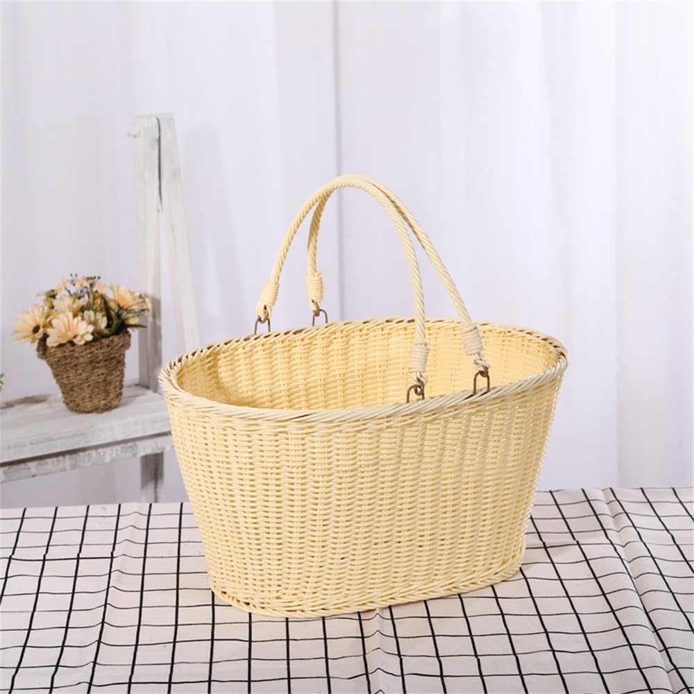 Picnic Basket Portable Shopping Outdoor Picnic Basket for Picnic Camping Outdoor(Colour 2,L)