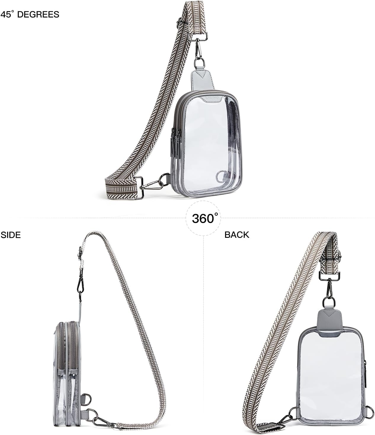 DOUBLE ZIP Clear bags Stadium Approved Crossbody Sling Bag Fanny Pack Purses for Women Men Belt bag for Stadium Events - Image 8