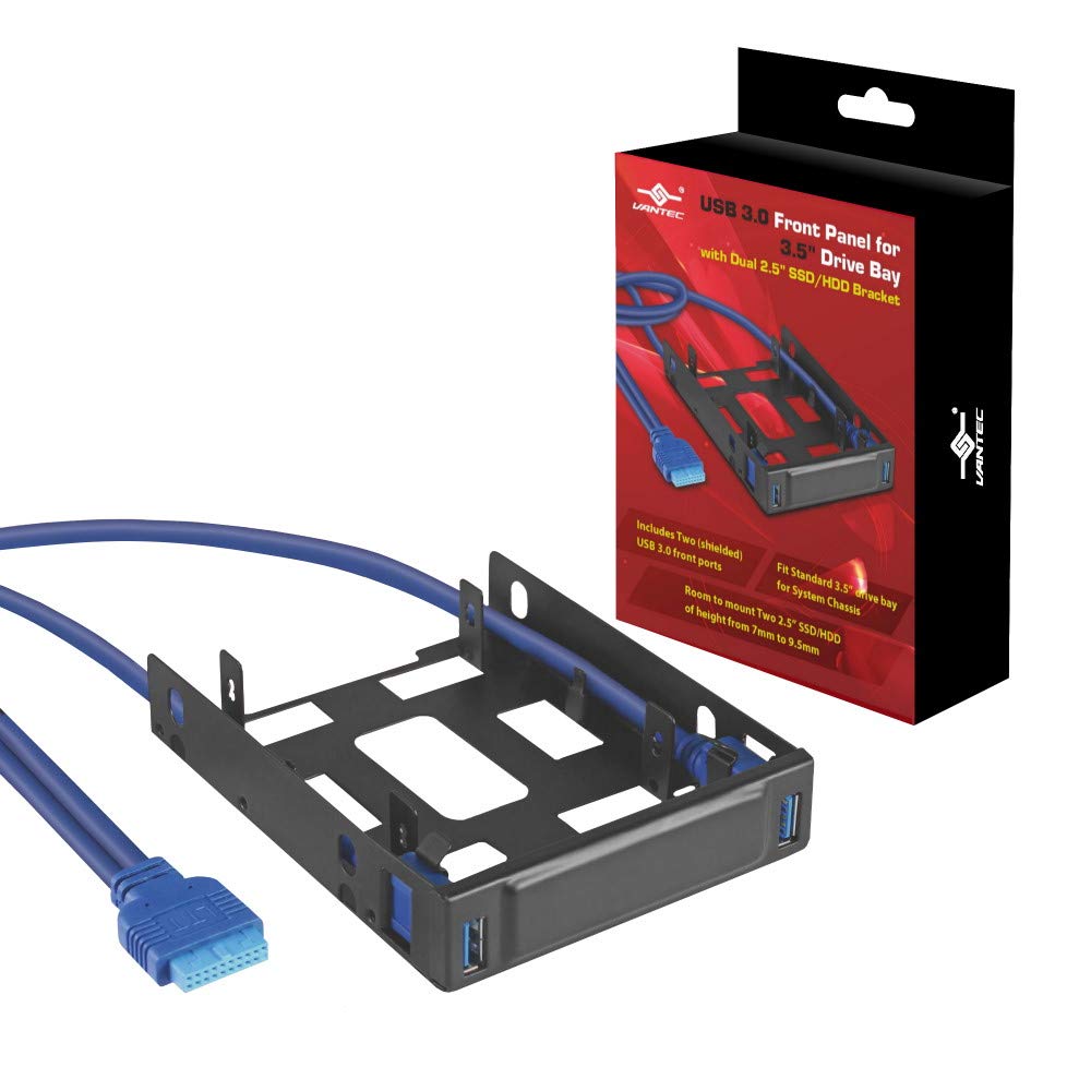 USB 3.0 Front Panel for 3.5″ Drive Bay with Dual 2.5″ SSD/HDD Bracket (HDA-302H)