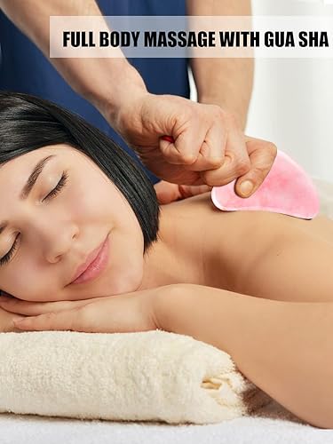 Miniatura 7 de Deciniee Juego de rodillo de jade y gua Sha masajeador de rodillo facial de cuarzo rosa anti-envejecimiento y herramienta de Guasha para cara ojos