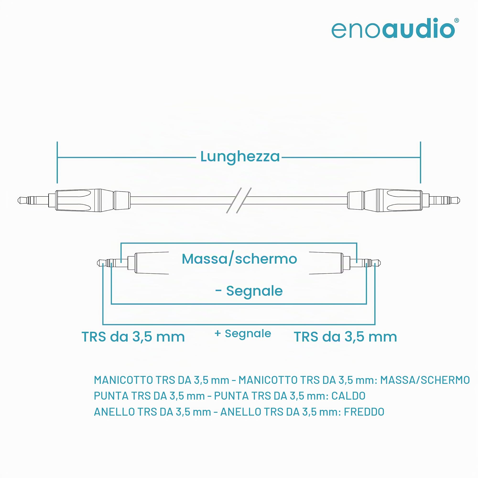 enoaudio Mogami 2893 Quad Neglex HiFi Stereo Mini Cavo professionale | Amphenol Gold 3,5 mm TRS Mini - 1,5 m