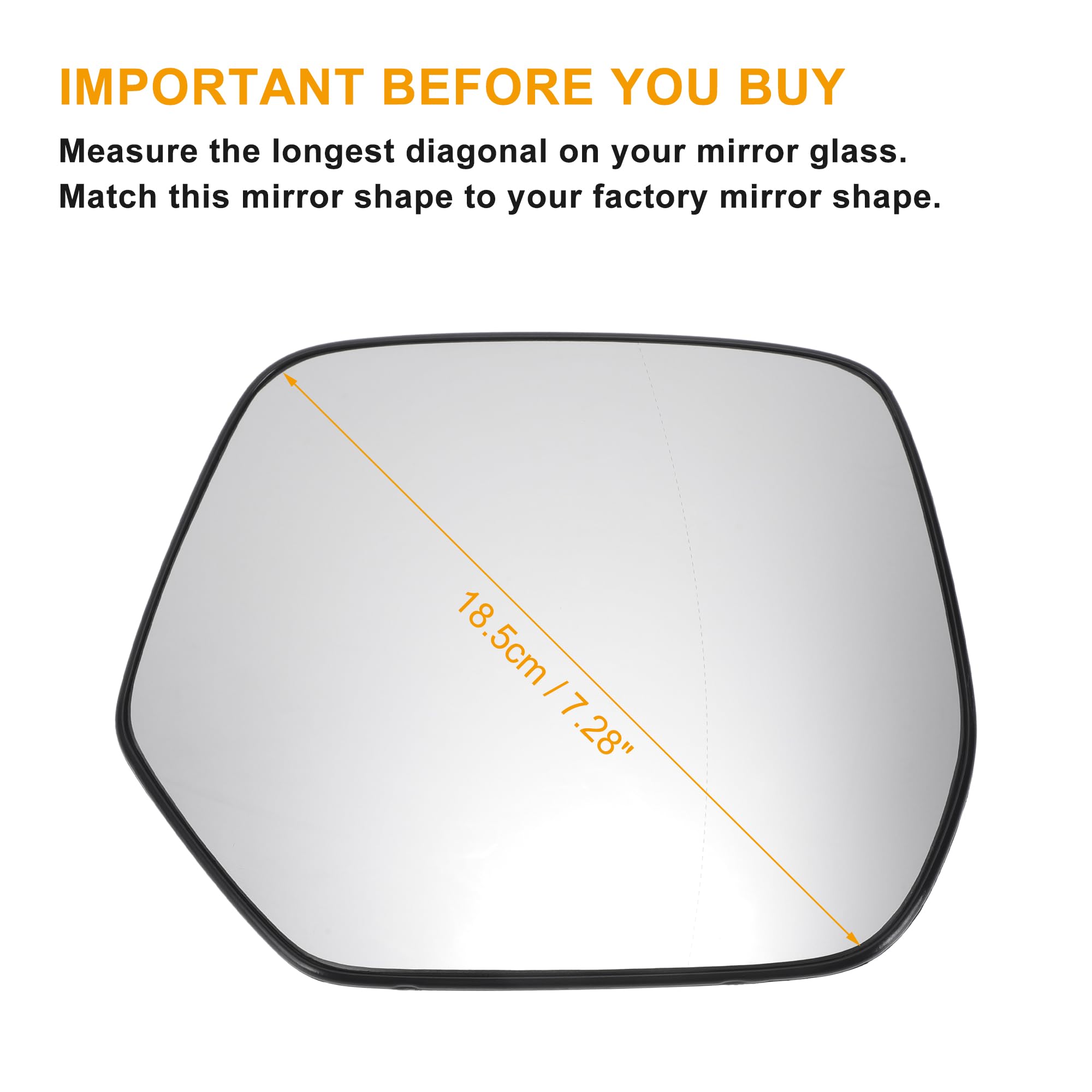 QUARKZMAN Cristal Espejo Retrovisor Calefactado Para Honda Cr-V 12-20 1 Pc