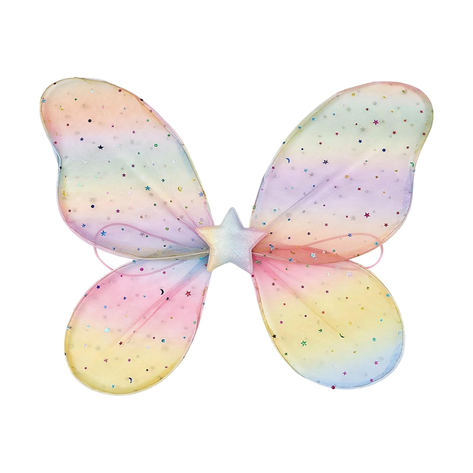 Mllepjdh Shimmering Fantasy Wing Cosplay Accessory Rainbow Butterfly For Costume Parties Halloween Event And Photo Props Festival Costume