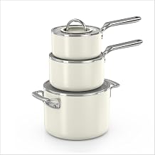 Ninja NeverQuit&trade; 6-Piece Ceramic Cookware Set, Bone &amp; Silver, CQ19006IV2