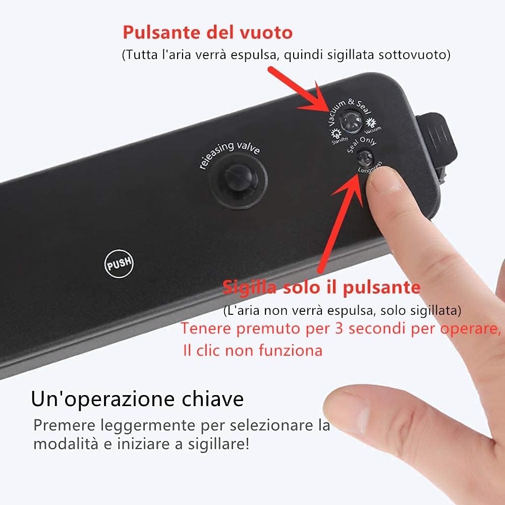 Macchina Sottovuoto Alimenti, 2 in 1 Macchina Sottovuoto Professionale Sottovuoto Macchina per Alimenti Portatile, Macchina Sottovuoto per Alimenti Foodsaver con 10 Sacchetti