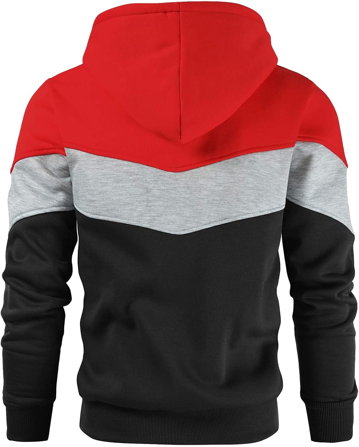 Gesean Men's Novelty Color Block Pullover Fleece Hoodie Long Sleeve Casual Sweatshirt with Pocket - Image 4