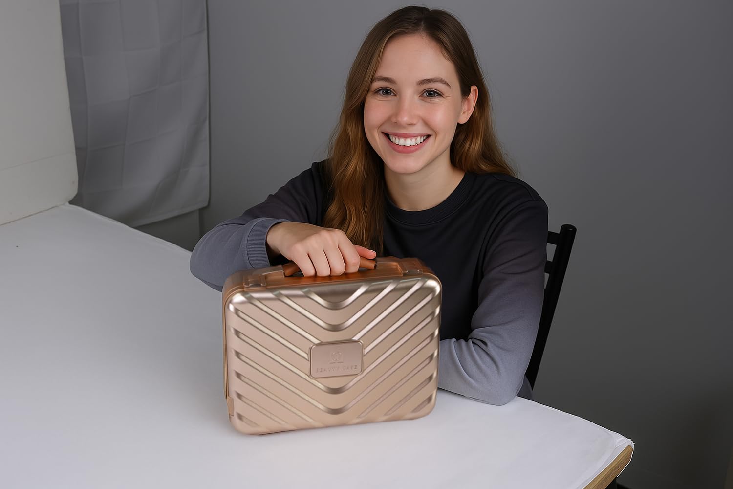Trousse de Maquillage de Voyage avec Miroir éclairé, 3 Couleurs, Organisateur de cosmétiques, luminosité réglable, boîte de Rangement Portable pour pinceaux de