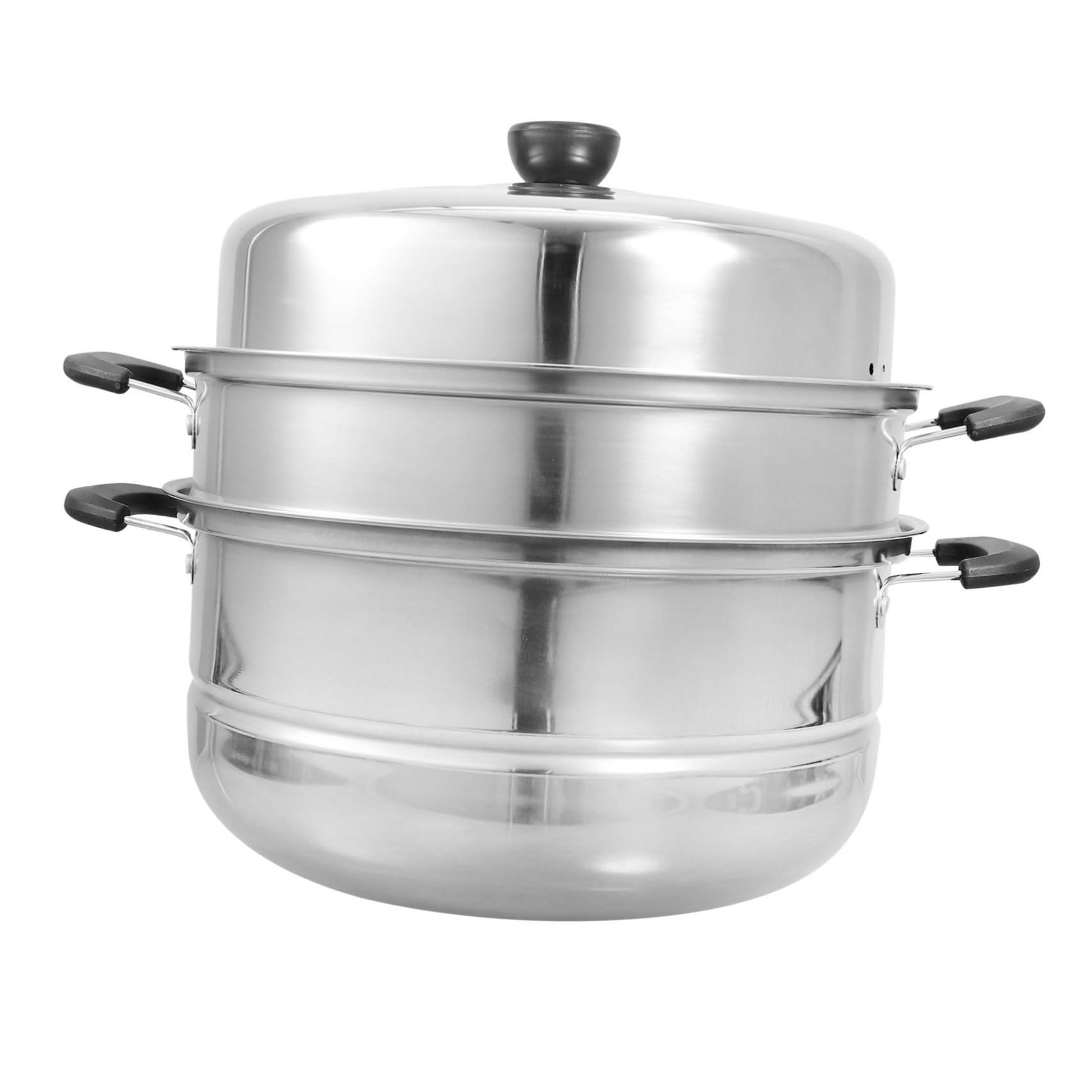 1 Set di pentole per la cottura a vapore di zuppa, cestello per la cottura Della Salsa, cuocipasto in Acciaio inossidabile, pentola multifunzionale in vetro spesso da 28 cm