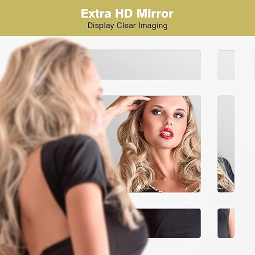 Vista 18 de GOFLAME Botiquín de baño con espejo, organizador de almacenamiento colgante montado en la pared con estante ajustable, gabinete de almacenamiento