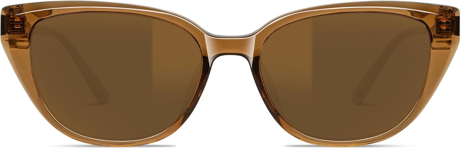 B.N.U.S Corning Glass Lens Polarized Sunglasses for Women - Retro Fashion Sunglasses UV400 Protection, Scratch Resistant