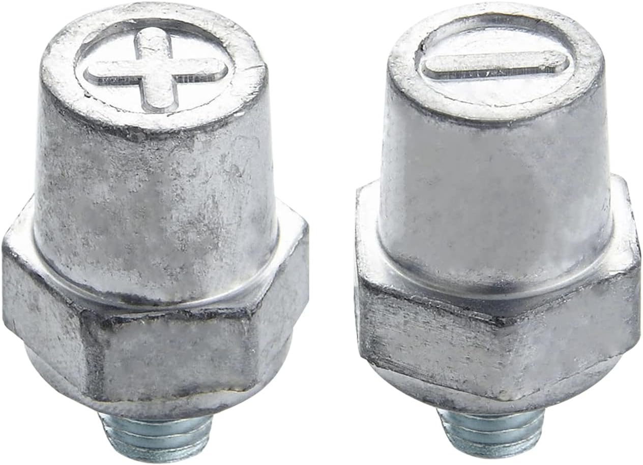 Ampper 3/8"16 Thread Male Lead Side Post Battery Terminal Charging Posts, Standard