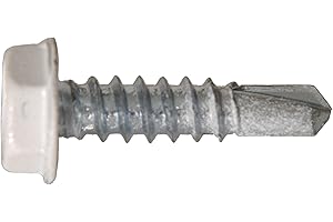 Self Drilling Screws - Hex Washer Head #10 x 3/4" White