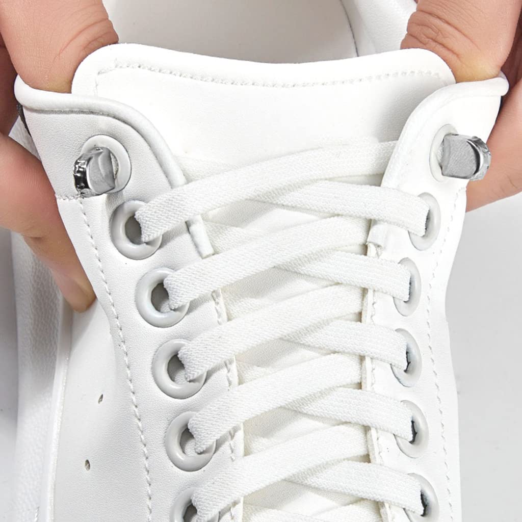 lacci delle scarpe elasticizzati Lacci for scarpe, lacci elastici senza nodi, lacci larghi 8 mm for scarpe da ginnastica, lacci for scarpe senza nodi con blocco in metallo, lacci elastici comodi senza