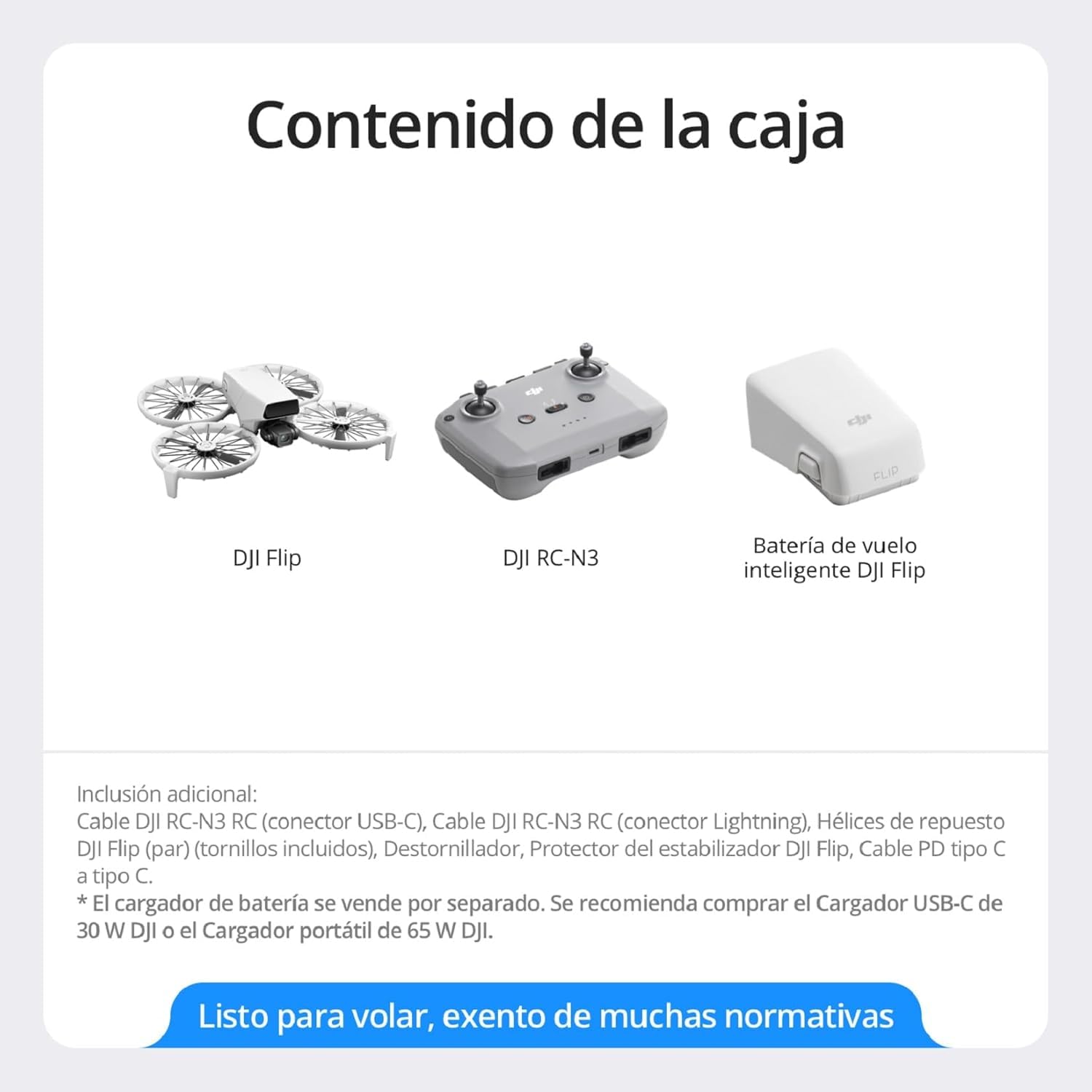 Flip, dron con cámara 4K UHD para Adultos, ‌< 249 g, estabilización en 3 Ejes, transmisión de vídeo a 13 km, despegue Desde la Palma (DJI Flip (GL) Bundle 01)