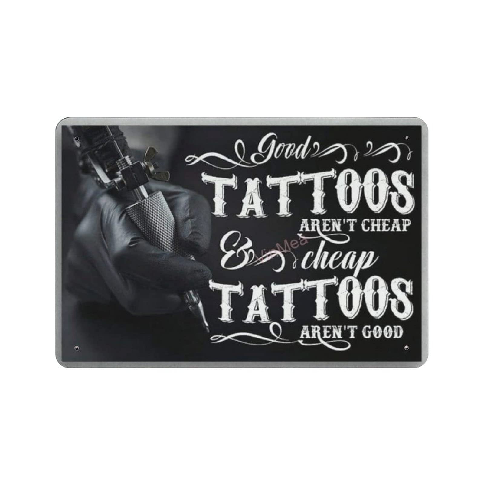 Metal Tin Sign Good Tattoos Vintage Tin Poster Metal Sign Wall Decoration Country Kitchen Home Garage Decor 8"x12"